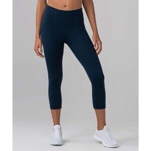 Lululemon Wunder Under Crop Hi-Rise Full On Luxtreme 21" "Jaded" Size 8 Like New